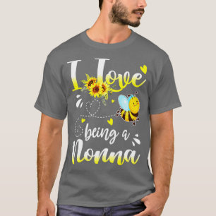 T-shirt J'Aime Être Un Tournesol Nonna Et Abeille Amoureux
