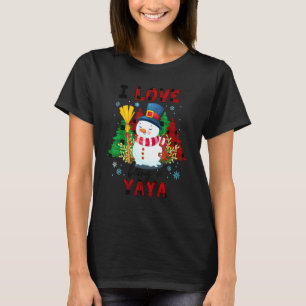 T-shirt J'Aime Être Un Yaya mignon Snowman Drôle Noël G