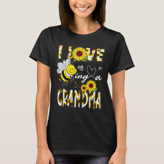 T-shirt J'Aime Être Une Grand-Mère Tournesol Bee Lover Mèr