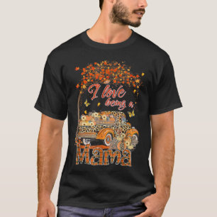 T-shirt J'Aime Être Une Maman Citrouille Camion Automne Ar
