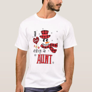 T-shirt J'Aime Être Une Tante Snowman Drôle Noël De Famill