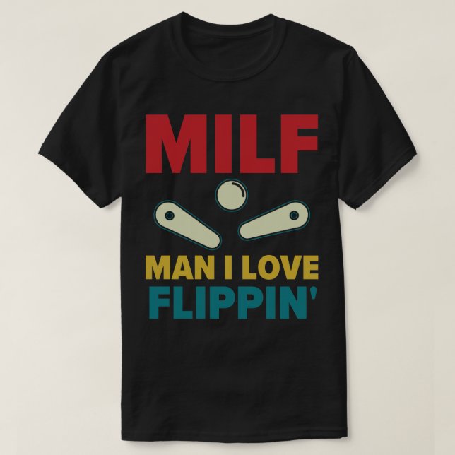 T-shirt J'Aime Flipping Pinball Machines Arcade Funny Jeu (Design devant)