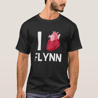 T-shirt J'aime Flynn Petit Ami Cœur Humain Mignon Annivers