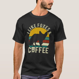 T-shirt J'aime Foxes Café Funny Retro Vintage Foxes eux