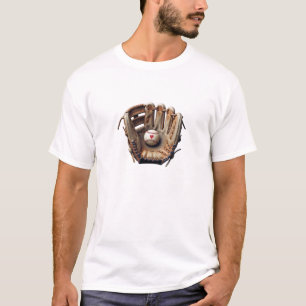 T-shirt J'aime gant de baseball coeur mitt entraîneur d'éq