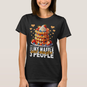 T-shirt j'aime gaufre et peut-être 3 personnes