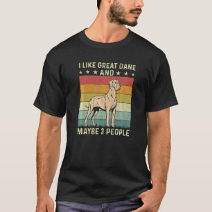 T-shirt J'Aime Great Dane Peut-Être 3 personnes Retro 60s