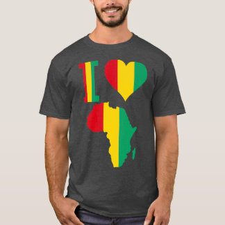 T-shirt J'aime Guinée Conakry drapeau Afrique Carte