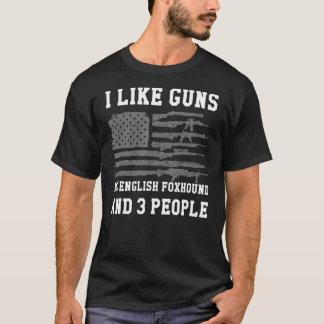 T-shirt J'Aime Guns My English Foxhound Et 3 Personnes