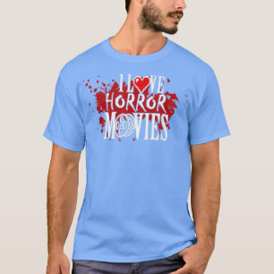 T-shirt J'aime horreur films horreur ventilateur famille f