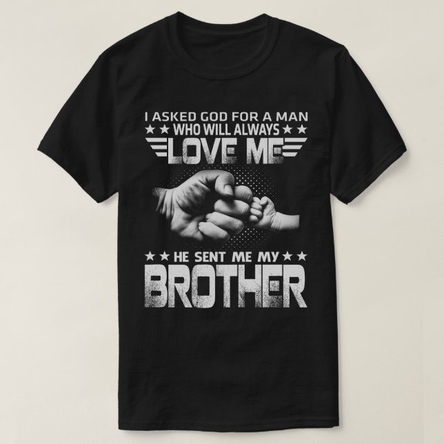 T-shirt J'aime, il a envoyé mon frère (Design devant)