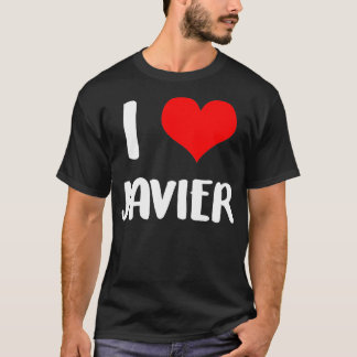 T-shirt J'aime JAVIER valentine désolé dames les gars coeu