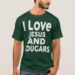 T-shirt J'aime Jésus et les COUGARS Drôle COUGAR