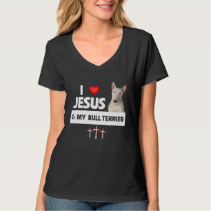 T-shirt J'aime Jésus et mon chien Bouledogue Maman Papa C