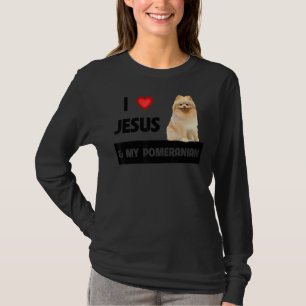 T-shirt J'Aime Jésus Et Mon Chien Poméranien Maman Et Papa