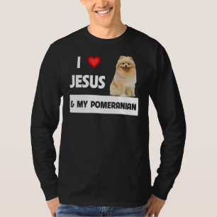 T-shirt J'Aime Jésus Et Mon Chien Poméranien Maman Et Papa