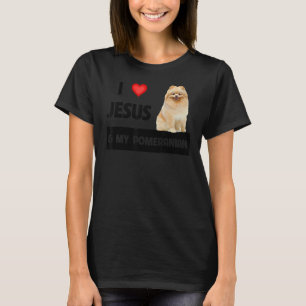 T-shirt J'Aime Jésus Et Mon Chien Poméranien Maman Et Papa