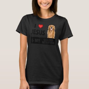T-shirt J'Aime Jésus Et Mon Golden Retriever Chien Maman P