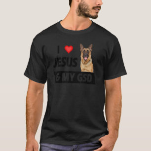 T-shirt J'Aime Jésus Et Mon Gsd Maman Papa Pet Parent Alle