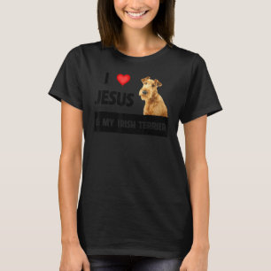 T-shirt J'Aime Jésus Et Mon Irlandais Terrier Chien Maman