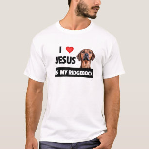 T-shirt J'Aime Jésus Et Mon Rhodesian Ridgeback Maman Papa