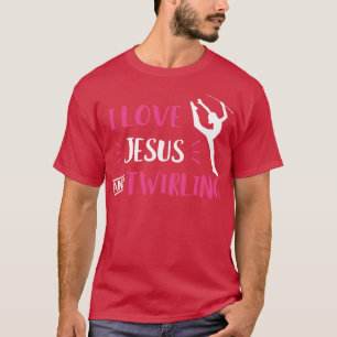 T-shirt J'aime Jésus et Twirling Baton Twirling Majorette
