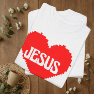 T-shirt J'aime Jésus pixel art