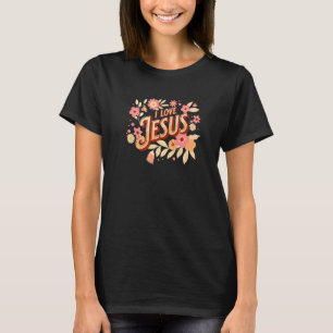 T-shirt J'aime Jésus religieux Noël Pâques chrétien