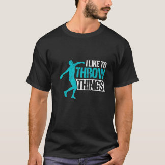 T-shirt J'Aime Jeter Des Choses Design Pour Discus Thrower