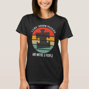 T-shirt J'Aime Jigsaw Puzzles Et Peut-Être 3 Personnes Puz