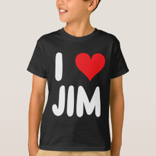 T-shirt J'aime Jim - Cœur - Nom