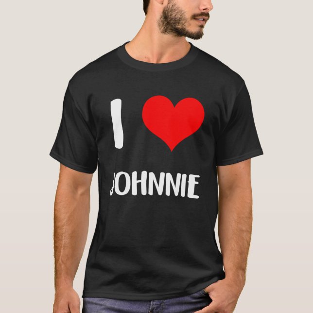 T-shirt J'aime JOHNNIE valentine désolé dames les gars coe (Devant)