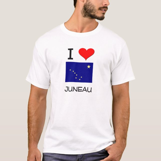 T-shirt J'aime JUNEAU Alaska (Devant)