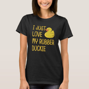 T-shirt J'Aime Juste Mon Duckie En Caoutchouc