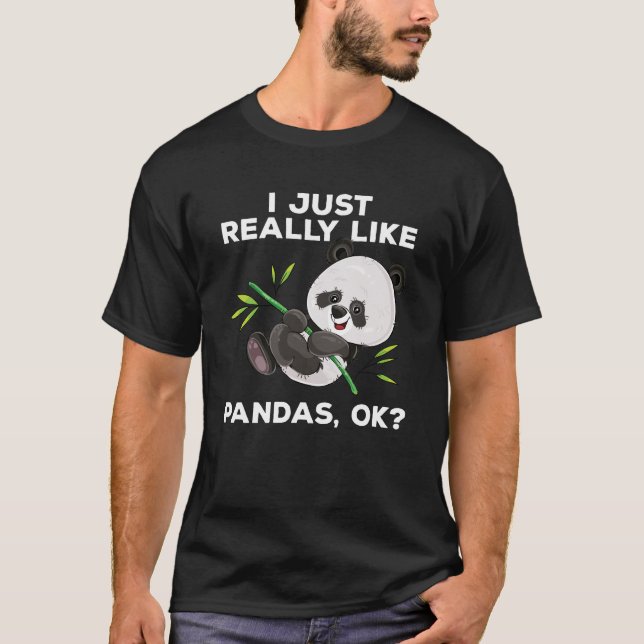 T-shirt J'aime juste vraiment des pandas, OK ? Bambou (Devant)