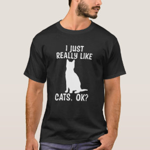T-shirt J'aime Juste Vraiment Les Chats Ok Propriétaire D