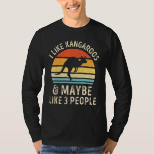 T-shirt J'Aime Kangaroos Et Peut-Être 3 Personnes Retro Su