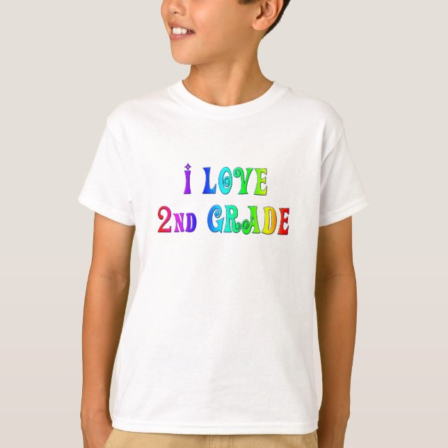 T-shirt J'aime la 2ème chemise de conception d'arc-en-ciel (Devant)
