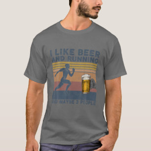 T-shirt J'Aime La Bière Et Courir Peut-Être 3 Personnes