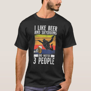 T-shirt J'aime la bière et le parachutisme et peut-être 3 