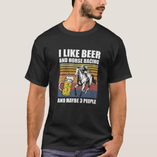 T-shirt J'aime la bière et les courses de chevaux et peut-