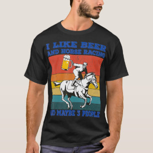 T-shirt J'aime la bière et les courses de chevaux et peut-