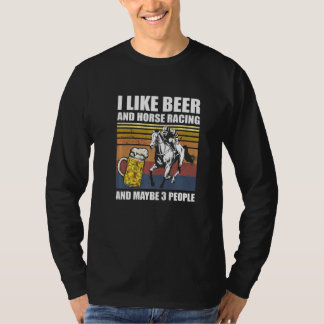 T-shirt J'aime la bière et les courses de chevaux et peut-