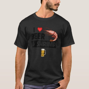 T-shirt J'aime la bière et les crevettes Cajun Boil Gumbo 
