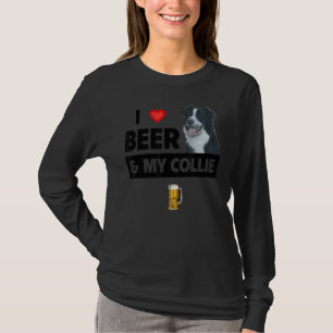 T-shirt J'Aime La Bière Et Ma Frontière Collie Maman Papa