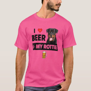 T-shirt J'aime la bière et ma maman Rottie papa chien Rott