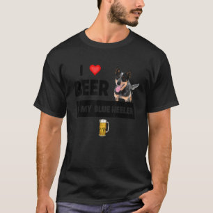 T-shirt J'aime la bière et ma mère Blue Heeler Mon père ch