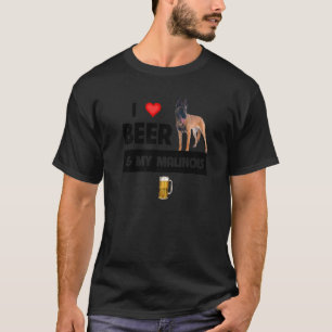 T-shirt J'Aime La Bière Et Mon Belge Malinois Maman Papa C