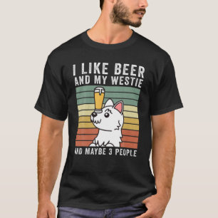 T-shirt J'Aime La Bière Et Mon Chien Vintage Westir Retro