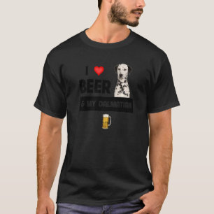 T-shirt J'Aime La Bière Et Mon Dalmatien Maman Papa Chien